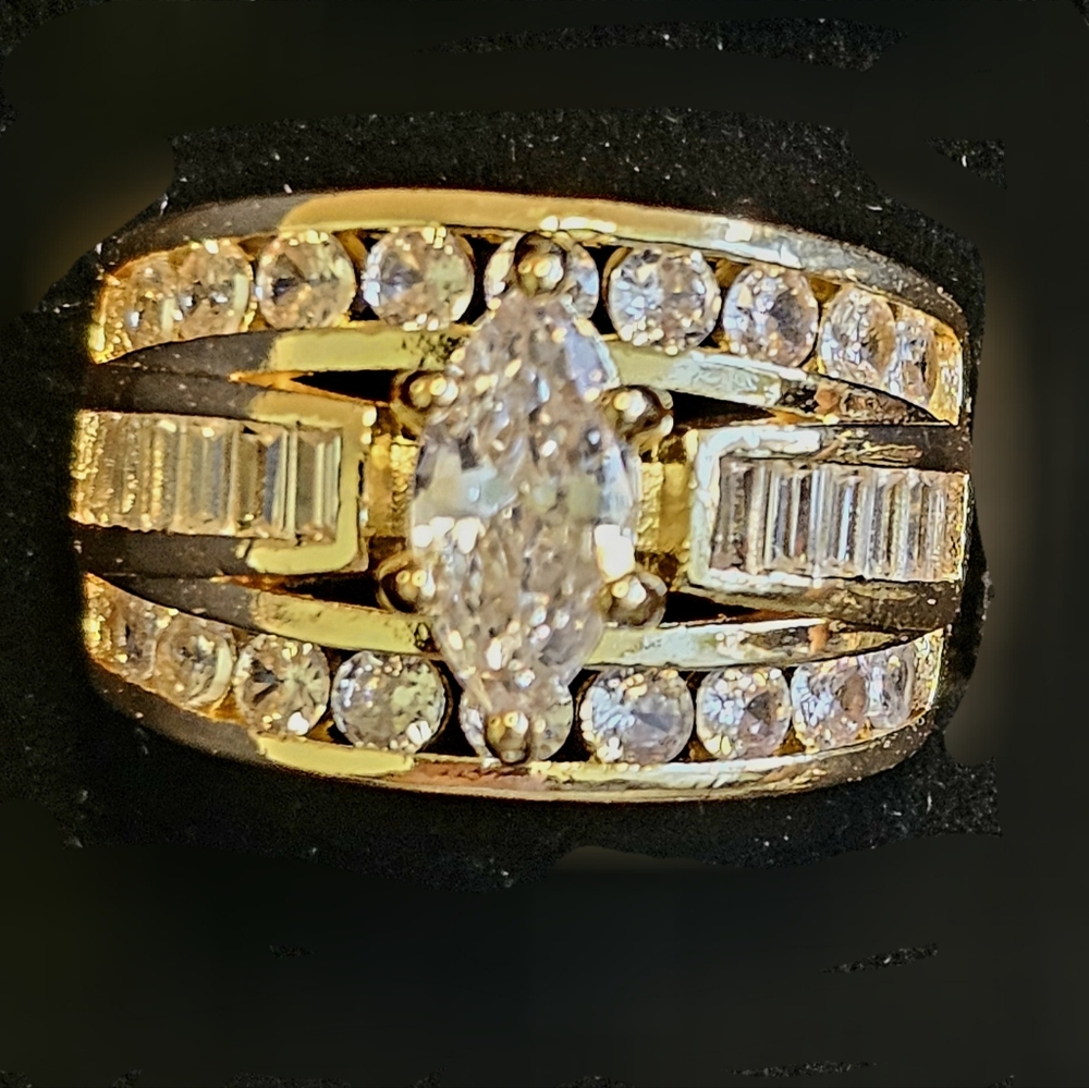 Woman's Gold Plated Sterling Sterling Wedding Ring